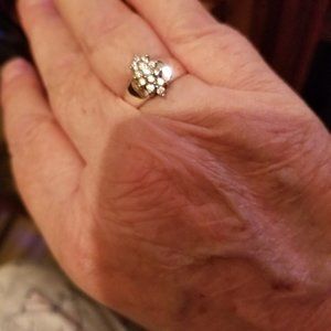 Sterling Silver Snowflake Cluster Ring, size 7.5